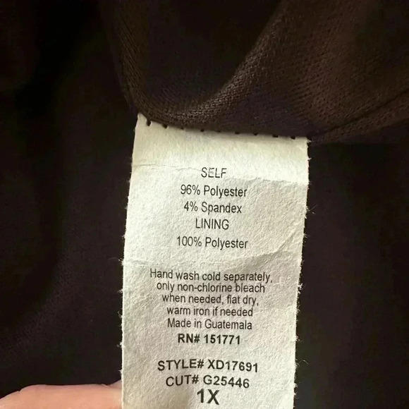 Womens Babydoll Long Sleeve Tiered Relaxed Dark Academia Plaid Peasant Dress 1X - Picture 7 of 10